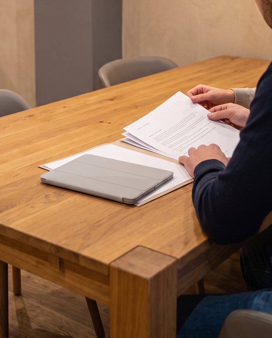 Beratungsgespräch am Besprechungstisch im Büro in Langen